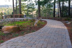 A beautiful paved garden path.