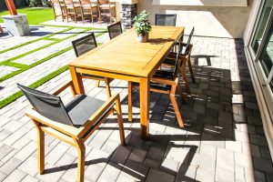 An inviting paver patio.